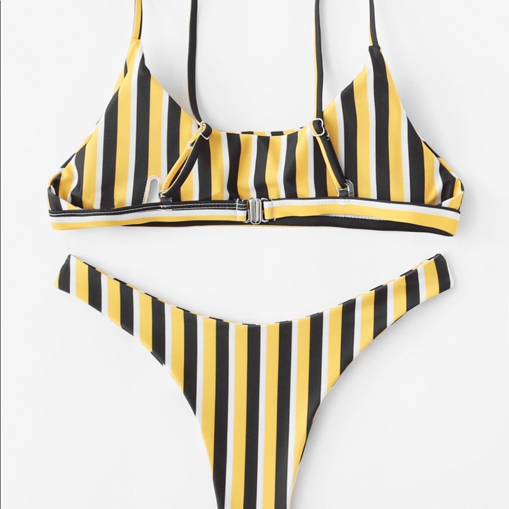 striped bikini set